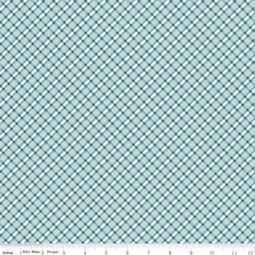 DEAL Bee Plaids Cobbler C12032 Songbird - Riley Blake Designs - Diagonal Plaid - Lori Holt - Quilting Cotton Fabric