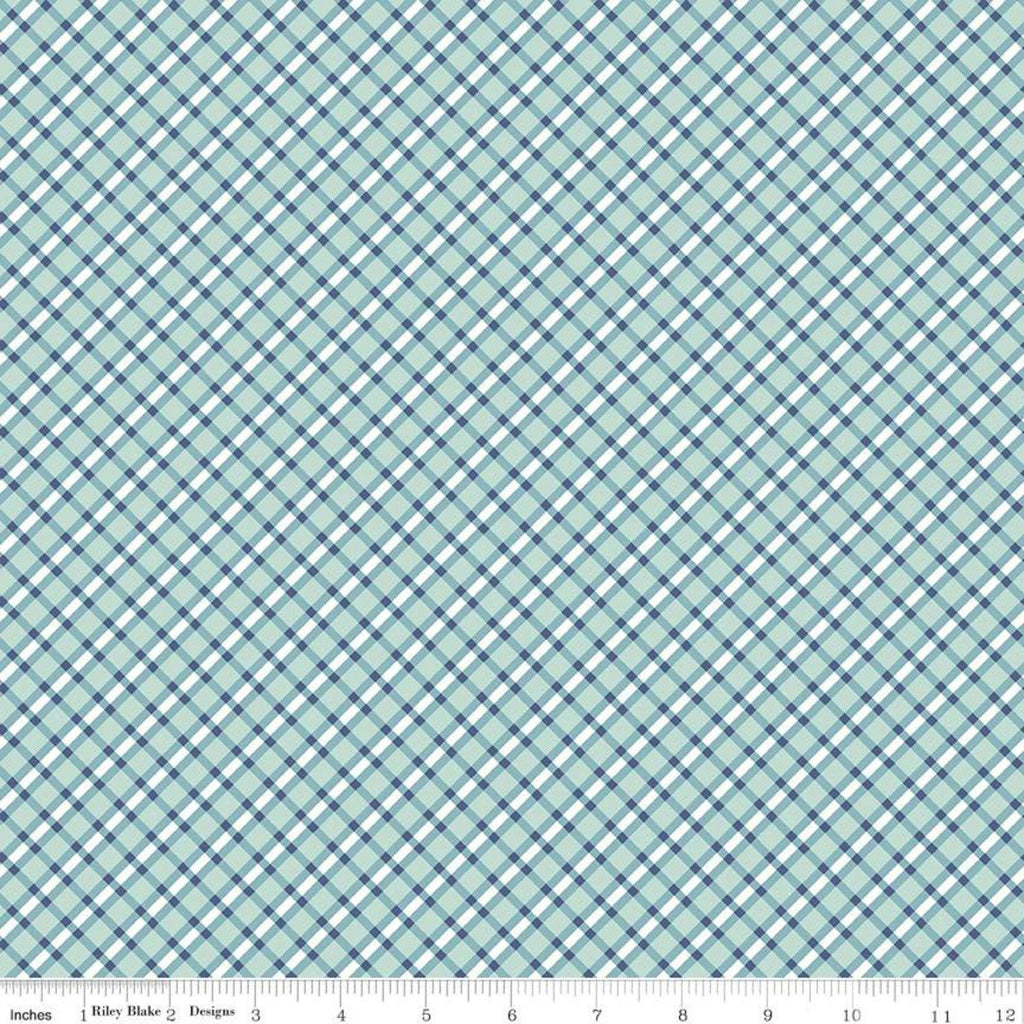 Bee Plaids Cobbler C12032 Songbird by Riley Blake Designs - Diagonal Plaid - Lori Holt - Quilting Cotton Fabric