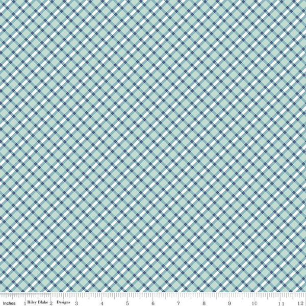 SALE Bee Plaids Cobbler C12032 Songbird by Riley Blake Designs - Diagonal Plaid - Lori Holt - Quilting Cotton Fabric