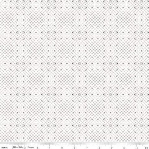 SALE Bee Plaids Crossroads C12037 Pebble by Riley Blake Designs - Lines Dashes Dots on White - Lori Holt - Quilting Cotton Fabric