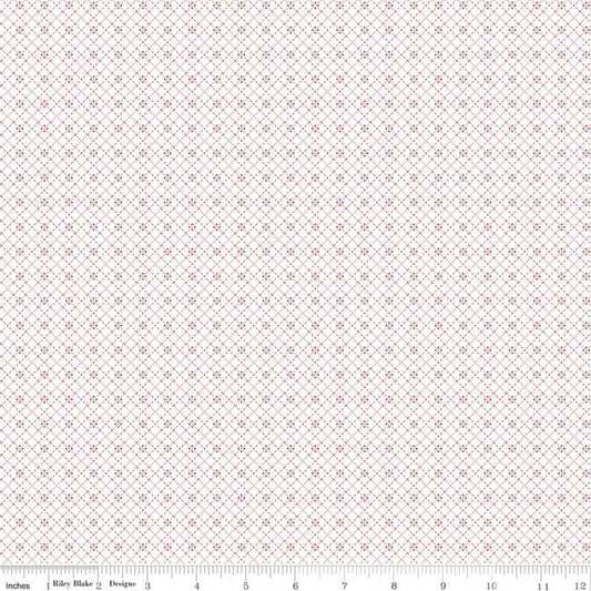 DEAL Bee Plaids Crossroads Cayenne Red Lined Fabric - C12037 - Lori Holt Riley Blake Quilting Cotton Fabric