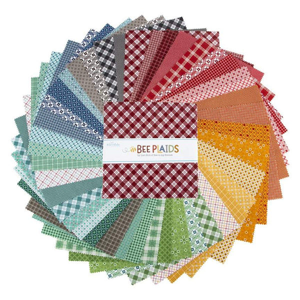 SALE Bee Plaids Layer Cake 10" Stacker Bundle - Riley Blake Designs - 42 piece Precut Pre cut - Lori Holt - Quilting Cotton Fabric