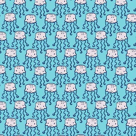 SALE Nautilus Dancing Jellyfish CX10400 Aqua - Michael Miller Fabrics - Juvenile Children's Ocean Undersea Blue - Quilting Cotton Fabric