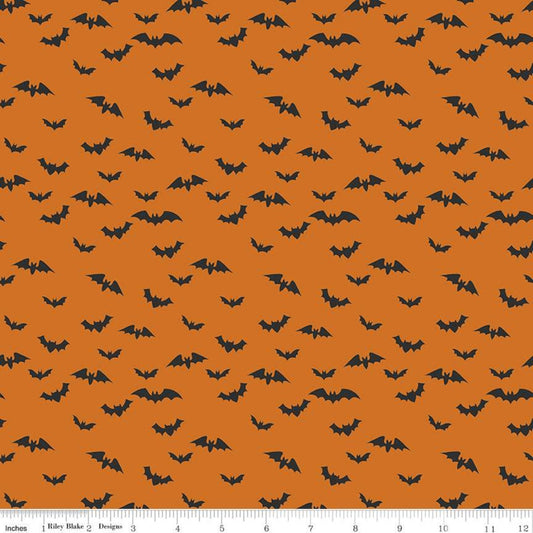 DEAL Bad to the Bone Bats C11923 Orange - Riley Blake Designs - Halloween - Quilting Cotton Fabric