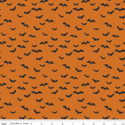 Bad to the Bone Bats C11923 Orange - Riley Blake Designs - Halloween - Quilting Cotton Fabric