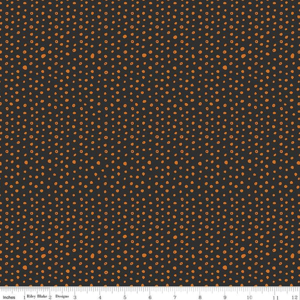 SALE Bad to the Bone Dots C11926 Black - Riley Blake Designs - Halloween Asymmetrical Dots Dotted Dot - Quilting Cotton Fabric