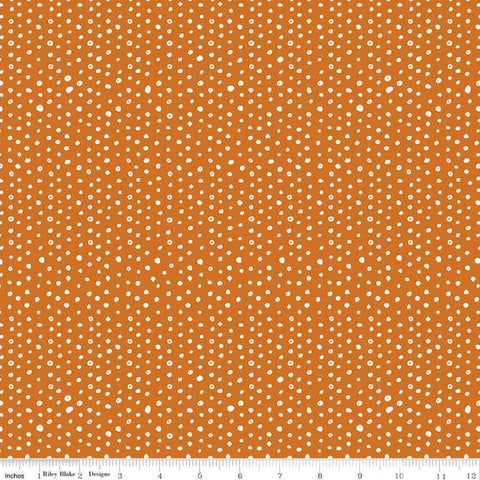 Bad to the Bone Dots C11926 Orange - Riley Blake Designs - Halloween Asymmetrical Dots Dotted Dot - Quilting Cotton Fabric