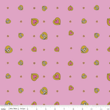 SALE Malibu Barbie Hearts C11723 Pink - Official Licensed Product - Toys Barbie Doll Heart Logo - Quilting Cotton Fabric