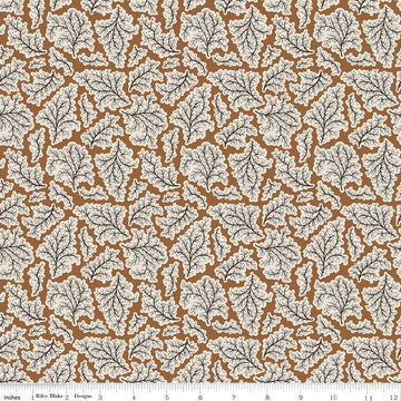 23" End of Bolt - CLEARANCE Buttermilk Homestead Leaves C11651 Ginger - Riley Blake Designs - Leaf - Quilting Cotton Fabric