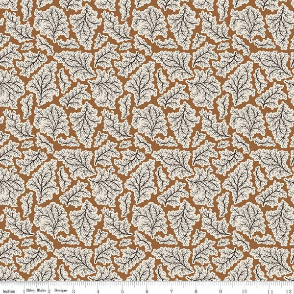 CLEARANCE Buttermilk Homestead Leaves C11651 Ginger - Riley Blake Designs - Leaf - Quilting Cotton Fabric