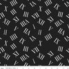 28" End of Bolt Piece - SALE Mad Masquerade C11960 Black - Riley Blake - Halloween Alice in Wonderland Roman Numerals Quilting Cotton Fabric