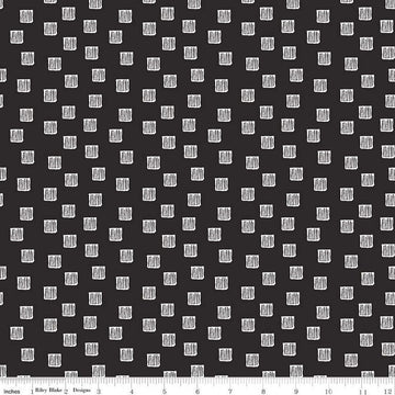Mad Masquerade Checkered Past C11962 Black - Riley Blake Designs - Halloween Alice in Wonderland White Squares - Quilting Cotton Fabric
