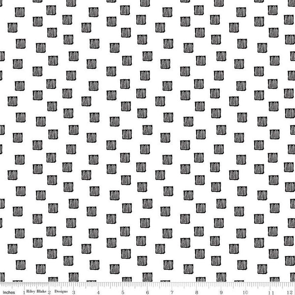 SALE Mad Masquerade Checkered Past C11962 White - Riley Blake Designs - Halloween Alice in Wonderland Squares - Quilting Cotton Fabric