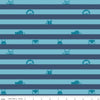 CLEARANCE Let's Play Stripes C11883 Navy - Riley Blake  - Fisher-Price Animals Stripe Striped Blue - Quilting Cotton - Licensed Product