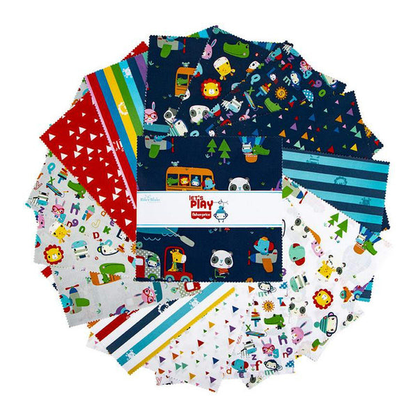 Let's Play Layer Cake 10" Stacker Bundle - Riley Blake Designs - 42 piece Precut Pre cut - Fisher-Price - Quilting Cotton Fabric