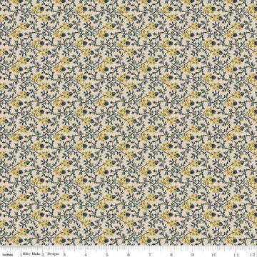 CLEARANCE Buttermilk Homestead Vines C11657 Goldenrod - Riley Blake Designs - Floral Flowers Leaves - Quilting Cotton Fabric