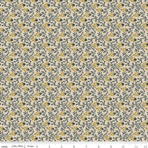 SALE Buttermilk Homestead Vines C11657 Goldenrod - Riley Blake Designs - Floral Flowers Leaves - Quilting Cotton Fabric