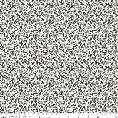 SALE Buttermilk Homestead Vines C11657 Stone - Riley Blake Designs - Floral Flowers Leaves - Quilting Cotton Fabric