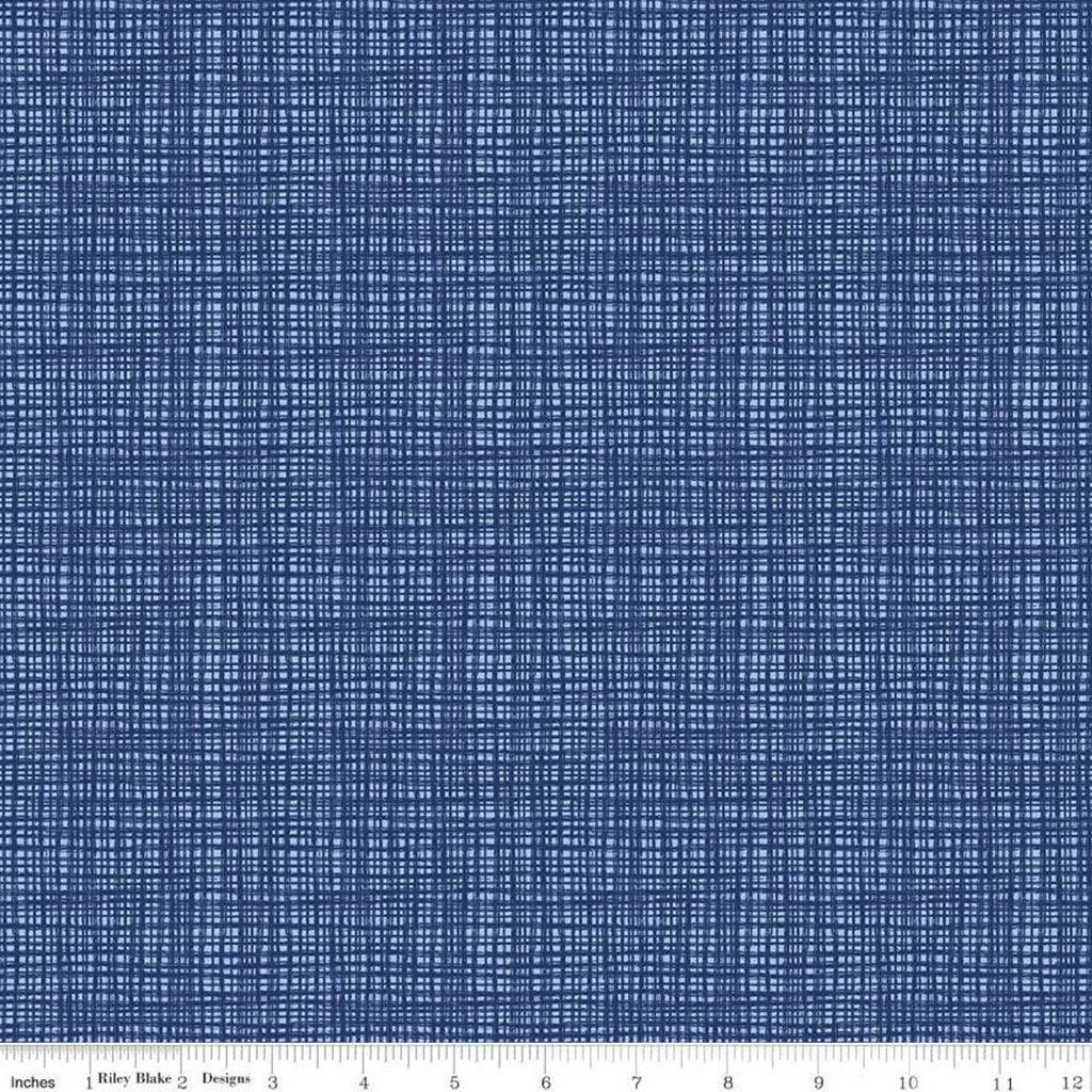 SALE Texture C610 Neptune by Riley Blake Designs - Sketched Tone-on-Tone Irregular Grid Blue - Quilting Cotton Fabric