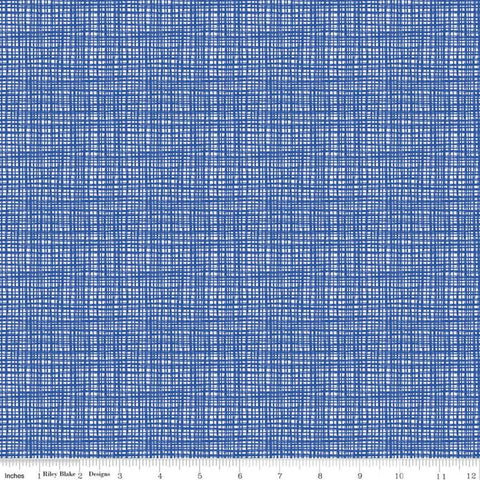 SALE Texture C610 Royal by Riley Blake Designs - Sketched Tone-on-Tone Irregular Grid Blue - Quilting Cotton Fabric