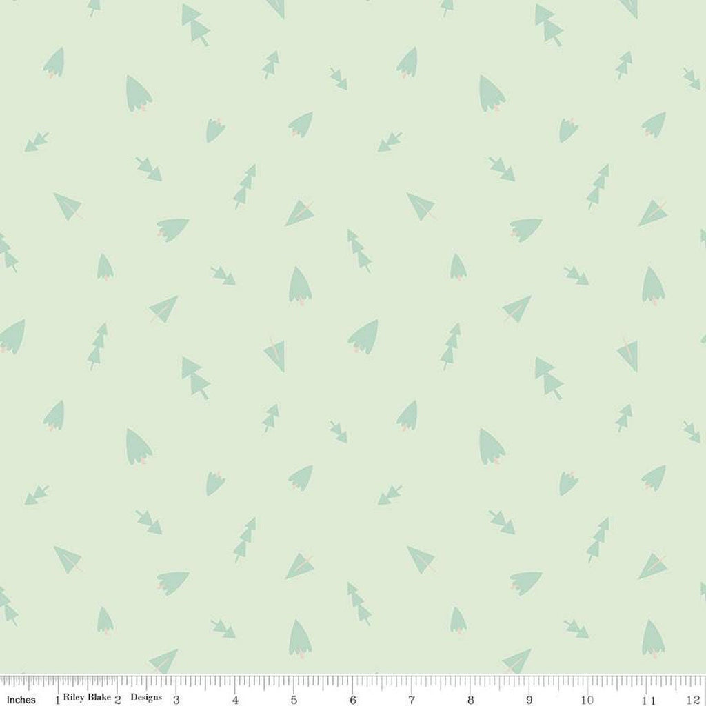 FLANNEL Tree Toss F12003 Leaf - Riley Blake Designs - Pines Pine Trees Green - FLANNEL Cotton Fabric