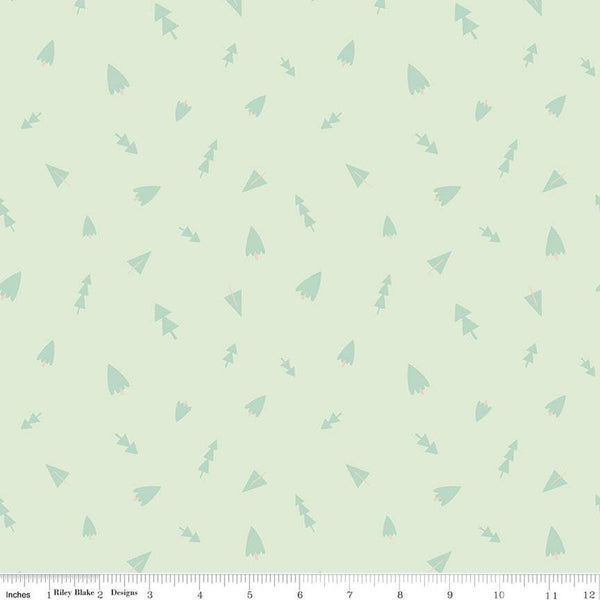 SALE FLANNEL Tree Toss F12003 Leaf - Riley Blake Designs - Pines Pine Trees Green - FLANNEL Cotton Fabric