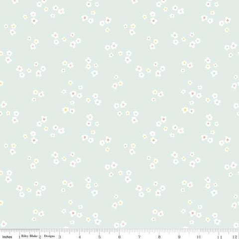 FLANNEL Ditsy F12005 Mist - Riley Blake Designs - Floral Flowers - FLANNEL Cotton Fabric