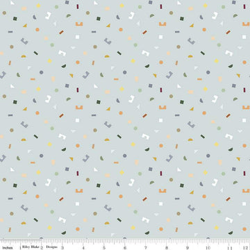 SALE FLANNEL Shape Up F12011 Slate - Riley Blake Designs - Children's Geometric Building Block Shapes Gray - FLANNEL Cotton Fabric