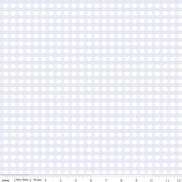 SALE FLANNEL 1/4" Printed Gingham F11454 Lavender - Riley Blake Designs - Purple White Check Checks - FLANNEL Cotton Fabric