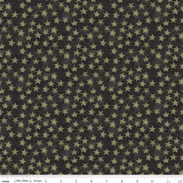 SALE Halloween Whimsy Stars C11824 Green - Riley Blake Designs - Textured Background - Quilting Cotton Fabric