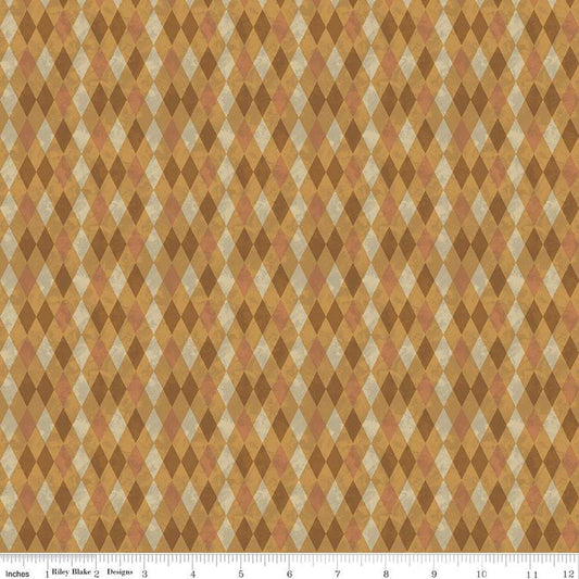 CLEARANCE Halloween Whimsy Diamonds C11828 Orange - Riley Blake Designs - Geometric Argyle - Quilting Cotton Fabric