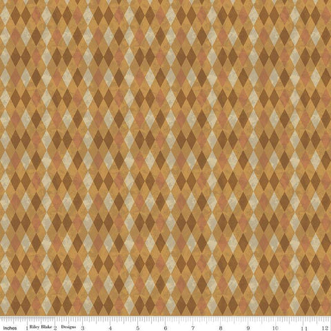 SALE Halloween Whimsy Diamonds C11828 Orange - Riley Blake Designs - Geometric Argyle - Quilting Cotton Fabric