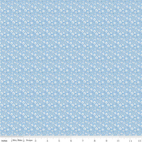 SALE Sunshine and Dewdrops Ditsy C11975 Sky - Riley Blake Designs - Floral Flowers Blue - Quilting Cotton Fabric