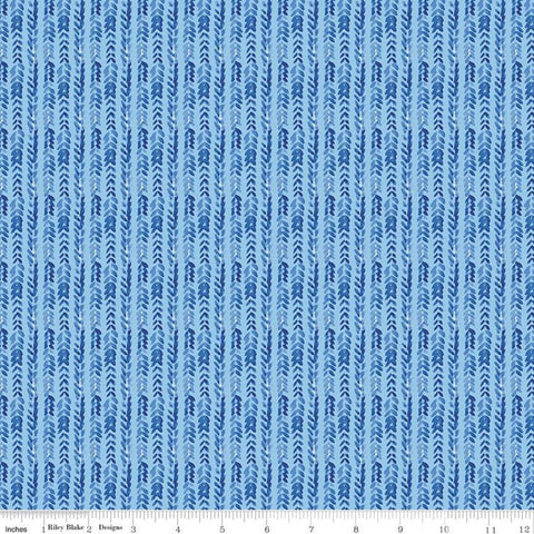 SALE Sunshine and Dewdrops Stripes C11976 Sky - Riley Blake Designs - Brush Strokes Striped Stripe Blue - Quilting Cotton Fabric