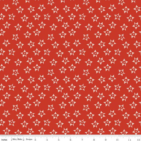 Red White and Bang! Wonky Stars C11523 Red - Riley Blake Designs - Patriotic Independence Day Star - Quilting Cotton Fabric