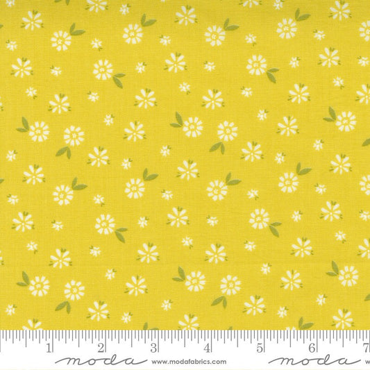 CLEARANCE Seashore Drive Blossom 37622 Citrine - Moda Fabrics - Floral Flowers - Quilting Cotton Fabric