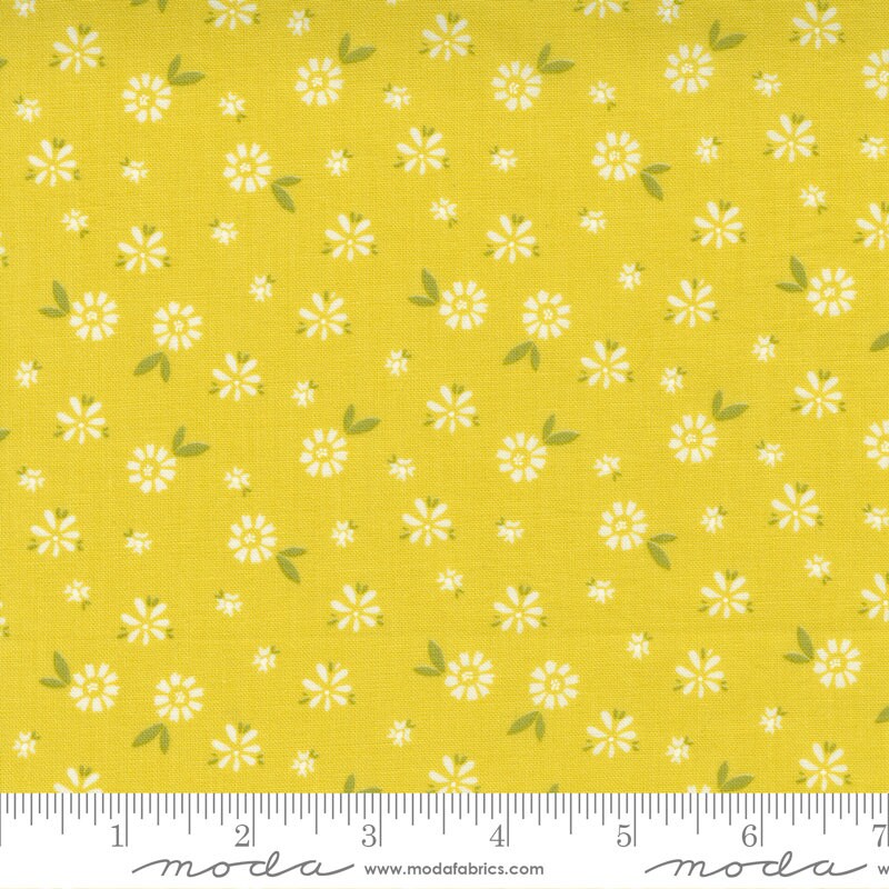 SALE Seashore Drive Blossom 37622 Citrine - Moda Fabrics - Floral Flowers - Quilting Cotton Fabric