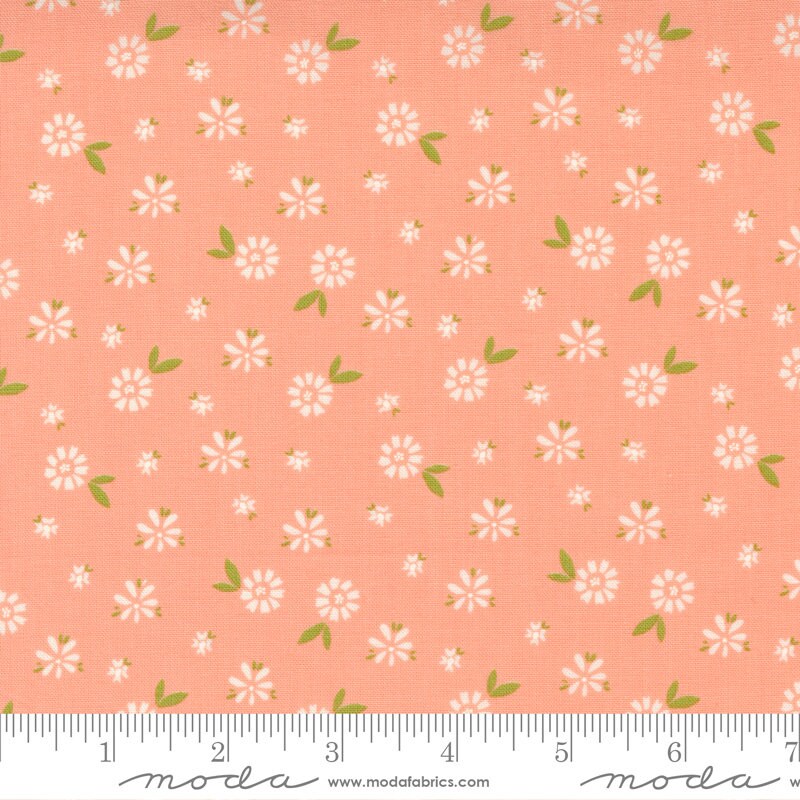 Seashore Drive Blossom 37622 Cantalope - Moda Fabrics - Floral Flowers Peach - Quilting Cotton Fabric