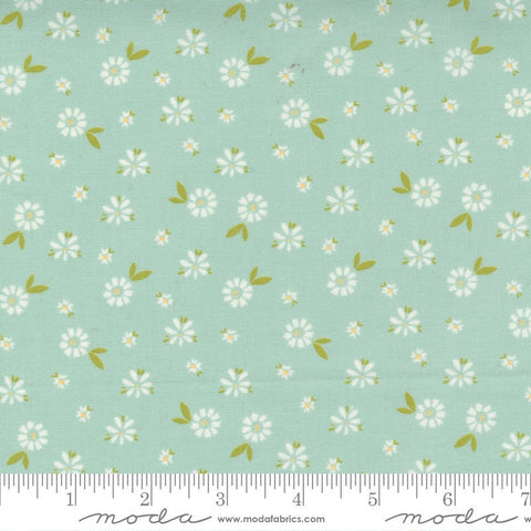 SALE Seashore Drive Blossom 37622 Sky - Moda Fabrics - Floral Flowers Aqua - Quilting Cotton Fabric