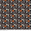 SALE Celebrate with Hershey Candy Toss C11981 Black - Riley Blake - Halloween Spiders Jack-o-Lanterns Chocolate - Quilting Cotton Fabric