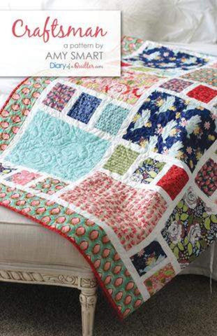 SALE The Craftsman Quilt PATTERN P123 by Amy Smart - Riley Blake Designs - INSTRUCTIONS Only - 2 Sizes - Large Print Fat Quarter Friendly