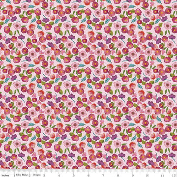 SALE Blissful Blooms Blossoms C11913 Pink - Riley Blake Designs - Floral Flowers - Quilting Cotton Fabric