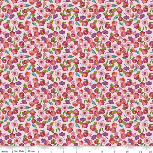 SALE Blissful Blooms Blossoms C11913 Pink - Riley Blake Designs - Floral Flowers - Quilting Cotton Fabric
