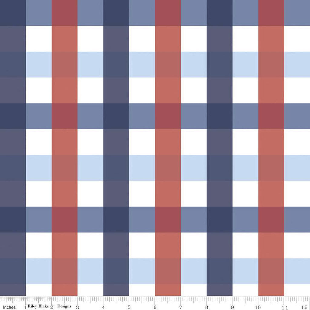 Picadilly Buffalo Plaid C11896 Multi - Riley Blake Designs - Patriotic Independence Day 1" Checks Check - Quilting Cotton Fabric