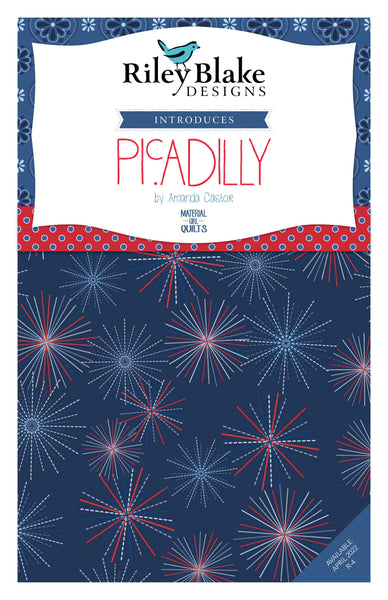 Picadilly Fat Quarter Bundle 24 pieces - Riley Blake Designs - Pre cut Precut - Patriotic Independence Day - Quilting Cotton Fabric
