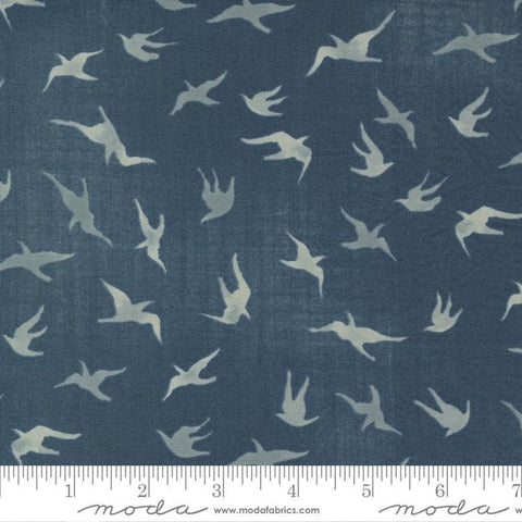 SALE To the Sea Kittiwake 16933 Ocean - Moda Fabrics - Kittiwakes Bird Birds Blue - Quilting Cotton Fabric