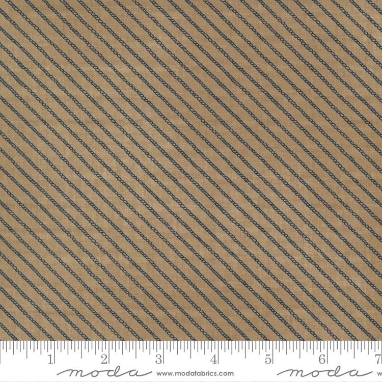SALE To the Sea Ropes 16934 Sand - Moda Fabrics - Diagonal Stripes Striped Stripe Tan - Quilting Cotton Fabric