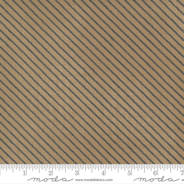 CLEARANCE To the Sea Ropes 16934 Sand - Moda Fabrics - Diagonal Stripes Striped Stripe Tan - Quilting Cotton Fabric