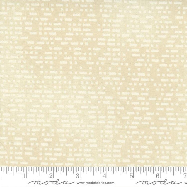 CLEARANCE To the Sea Morse Code 16935 Pearl White - Moda Fabrics - Geometric Dashes Multi on Natural - Quilting Cotton Fabric