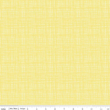 SALE Texture C610 Canary - Riley Blake Designs - Sketched Tone-on-Tone Irregular Grid Yellow - Quilting Cotton Fabric